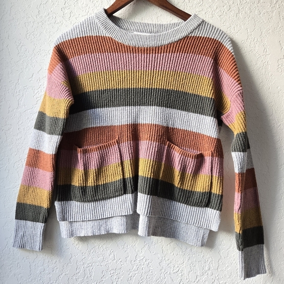 Madewell Pocket Pullover Walton Stripe Retro Sweater Size Medium - Picture 5 of 12